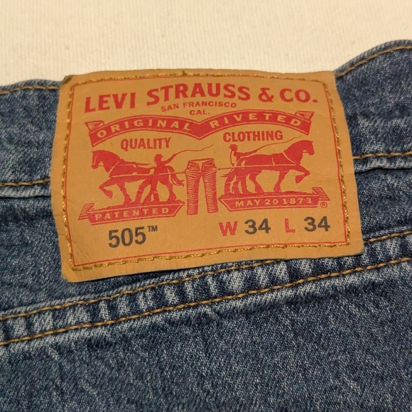 Levi's 505 Regular Fit Jeans, Blue, Size 34W 34L - Picture 8 of 11